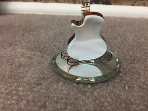 Guitar Heat Glass Figurine With Swarovski Crystals
