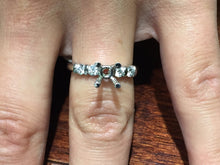 Load image into Gallery viewer, Platinum Diamond Semi Mount Engagement Ring Bar Set Diamonds