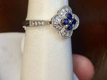Load image into Gallery viewer, Sapphire And Diamond 14 K White Gold Ring