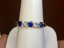 Cargar imagen en el visor de la galería, Sapphire And Diamond 18 K Yellow Gold Ring