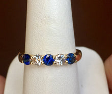 Load image into Gallery viewer, Sapphire And Diamond 18 K Yellow Gold Ring
