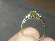 Cargar imagen en el visor de la galería, Yellow Sapphire And Diamond 14 K Yellow Gold Ring