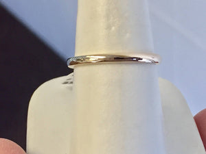 Gold 2 Millimeter Wide Wedding Ring