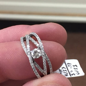 Diamond Ring 14 K White Gold 0.55 Carats