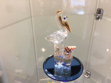 Load image into Gallery viewer, Pelican On A Pier With Shell Glass Figurine