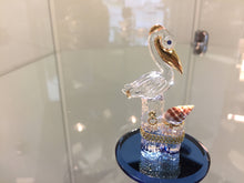 Load image into Gallery viewer, Pelican On A Pier With Shell Glass Figurine