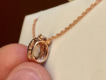 Cargar imagen en el visor de la galería, Morganite And Diamond Rose Gold Pendant With Rose Gold Chain