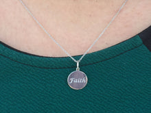 Load image into Gallery viewer, Sterling Silver And 14 K Gold Faith Charm With Cross Silver Chain Religious