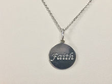 Load image into Gallery viewer, Sterling Silver And 14 K Gold Faith Charm With Cross Silver Chain Religious