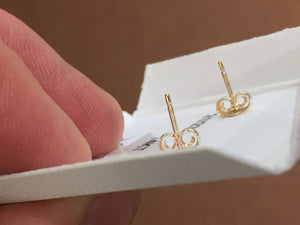 14 K Yellow Gold Triangle Stud Earrings