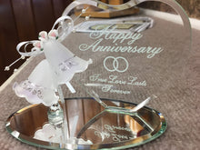 Load image into Gallery viewer, Happy Anniversary Glass Figurine With Bells