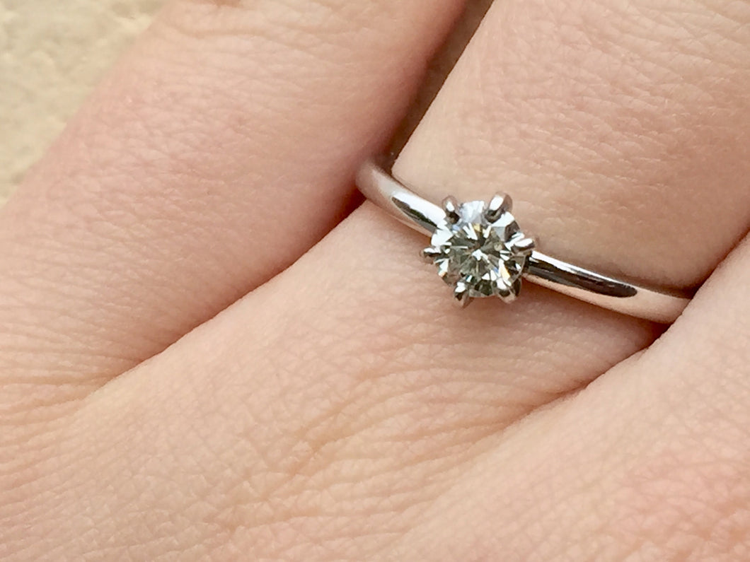 Platinum Diamond Engagement Ring 0.38 Carats