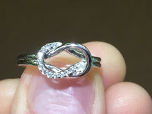 Load image into Gallery viewer, 14 K White Gold Diamond Love Knot Ring