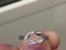 Load image into Gallery viewer, 14 K White Gold Diamond Love Knot Ring
