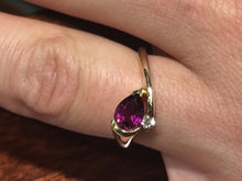 Load image into Gallery viewer, Rhodolite Garnet And Diamond 14 K Yellow Gold Ring