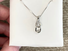 Load image into Gallery viewer, Diamond Silver Love Knot Adjustable Pendant
